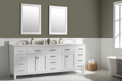 Design Element Valentino 84" Double Sink Vanity In White V01-84-WT
