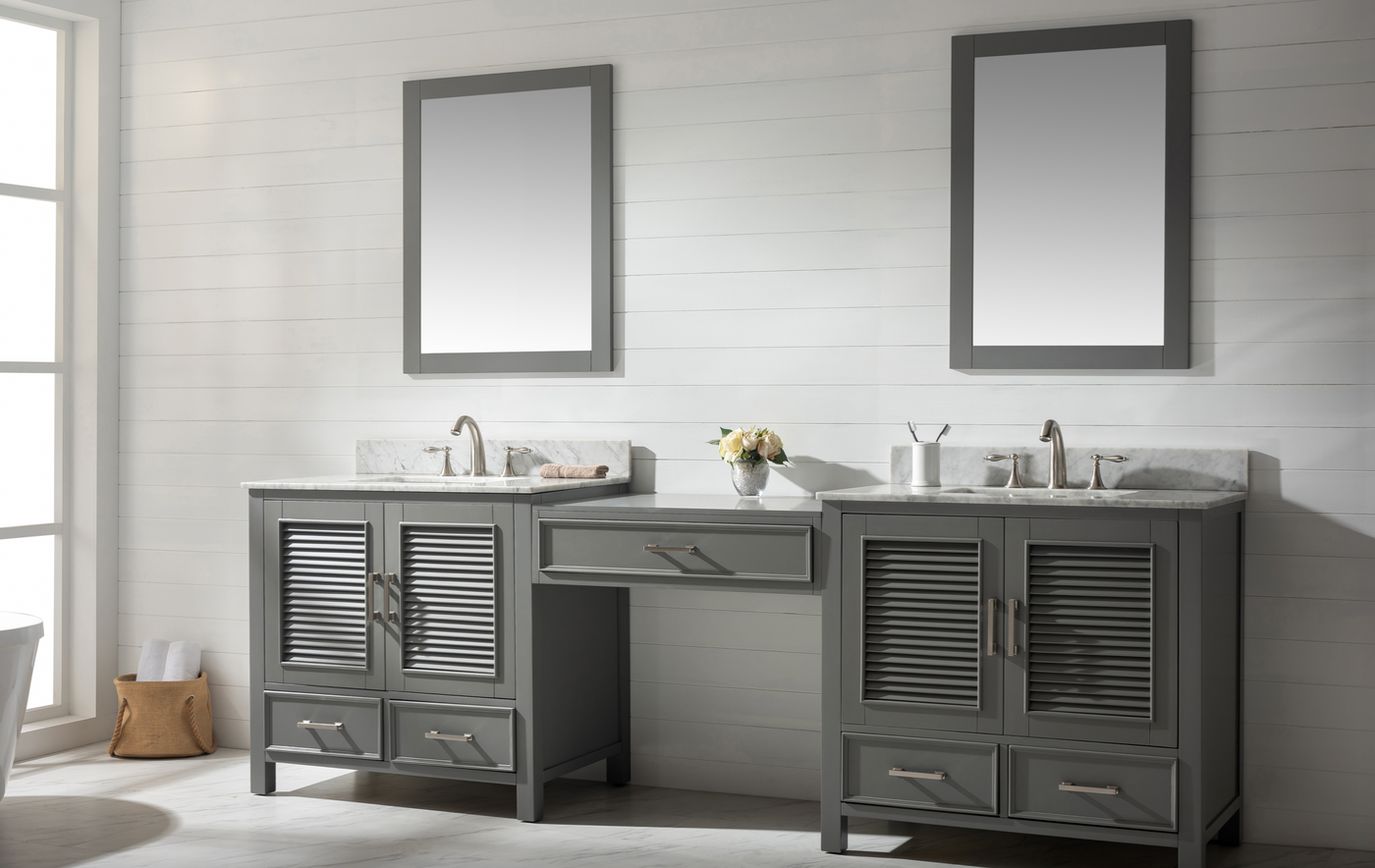 Design Element Estate 102" Double Sink Bathroom Vanity Modular Set - Gray ES-102MC-GY