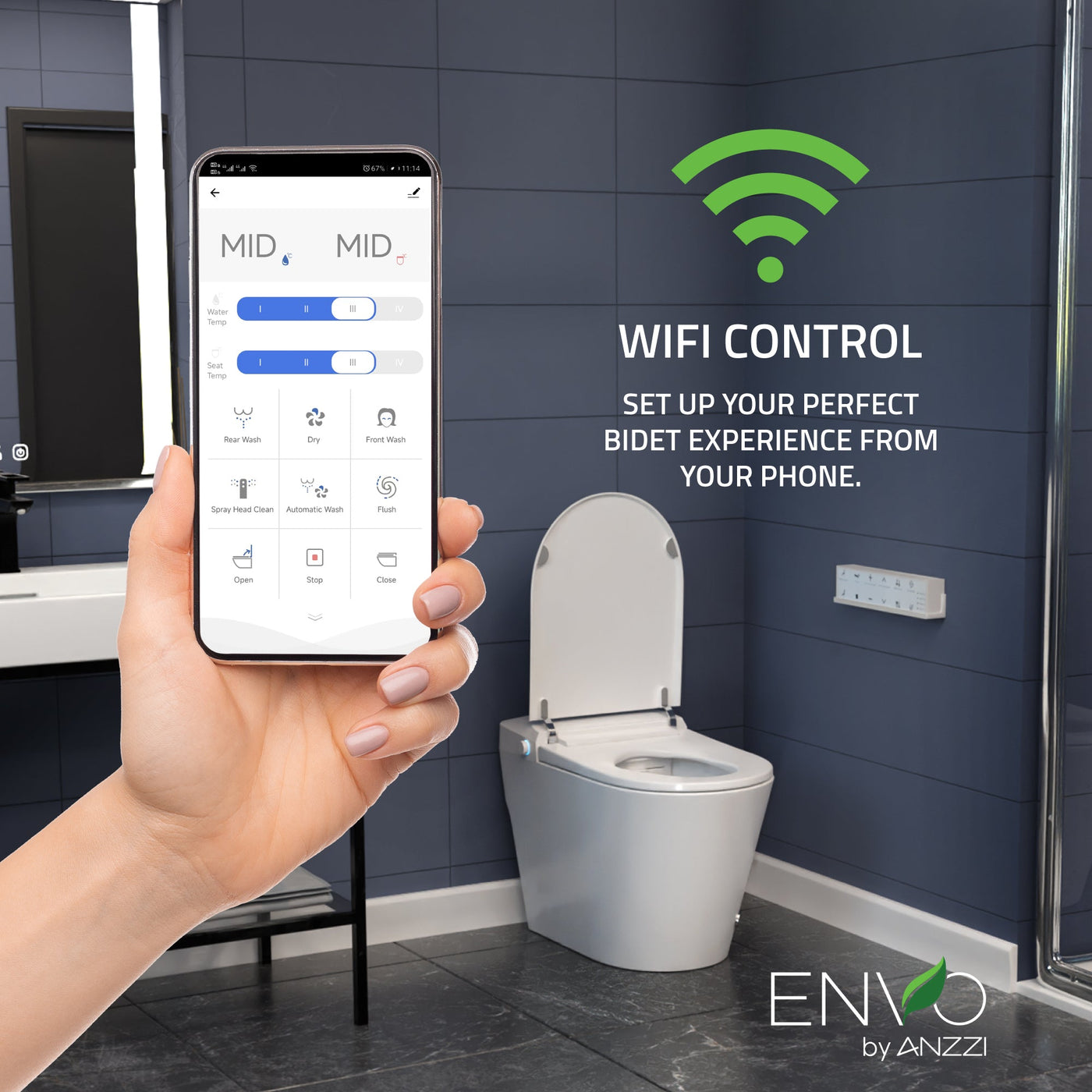 ENVO ENVO Echo Elongated Smart Toilet Bidet in White with Auto Open, Auto Flush, Voice and Wifi Controls TL-ST950WIFI-WH