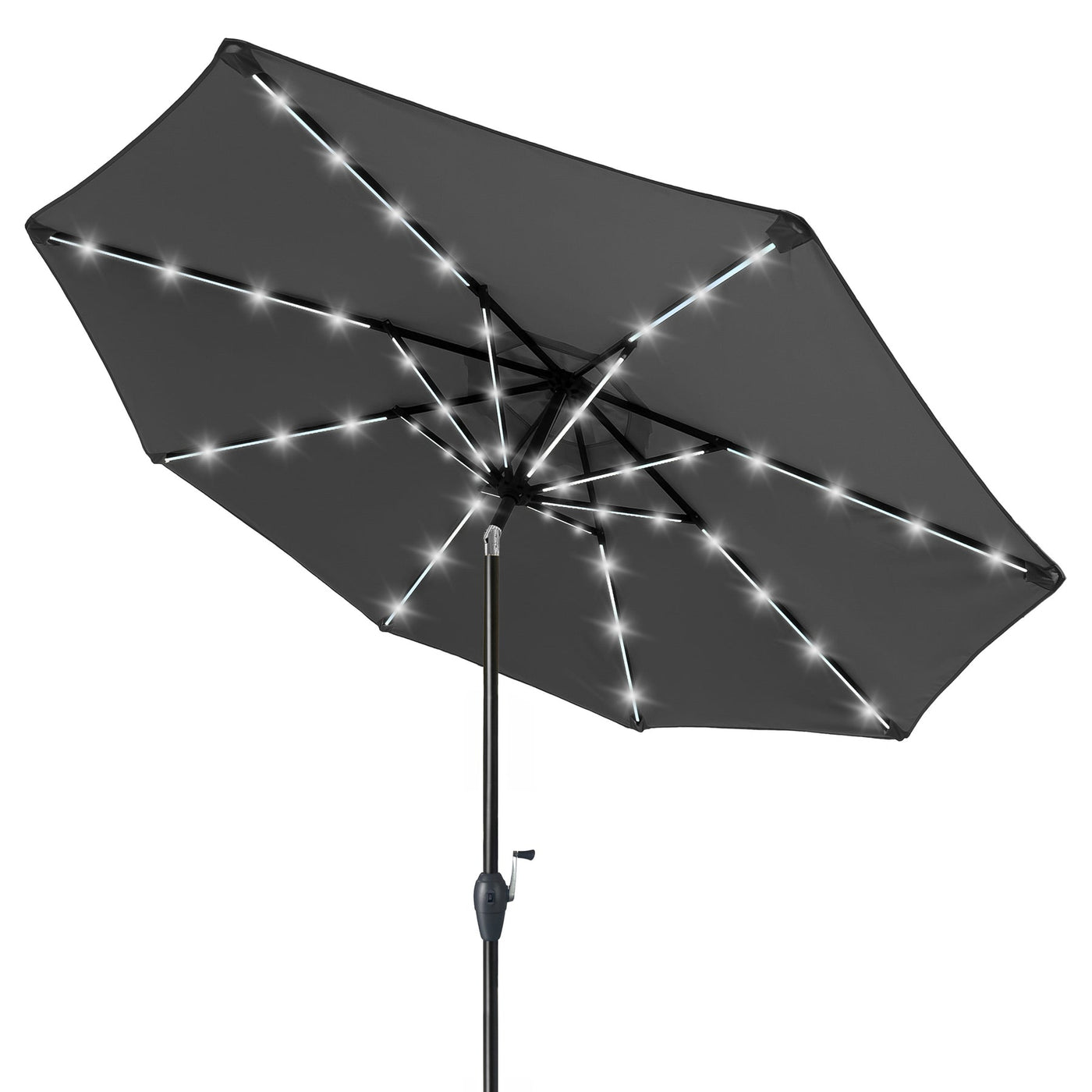 Kinger Home Stella 9ft Solar LED Light Patio Umbrella | Bright & UV Resistant