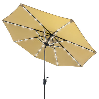 Kinger Home Stella 9ft Solar LED Light Patio Umbrella | Bright & UV Resistant