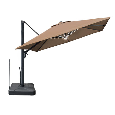 Kinger Home Astra 10ft Solar Cantilever Patio Umbrella with LED Lights