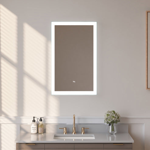 Frameless Rectangular LED Light Bathroom Vanity Mirror in ClearVA22SSS