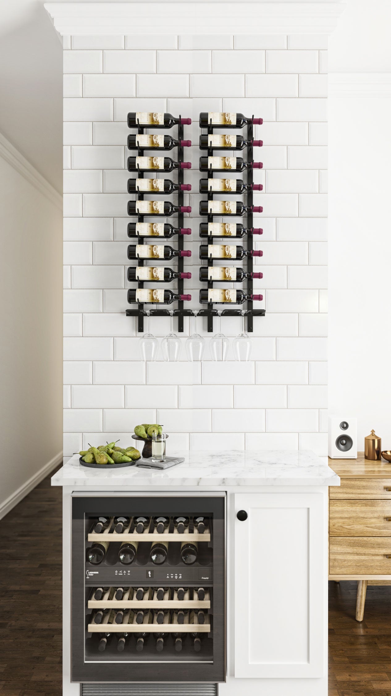 Vintageview W Series Wet Bar (wall mounted metal wine rack kit)