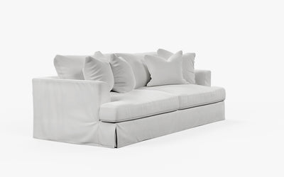 Newport Sofa with a Pearl slipcover & 4 throw pillows