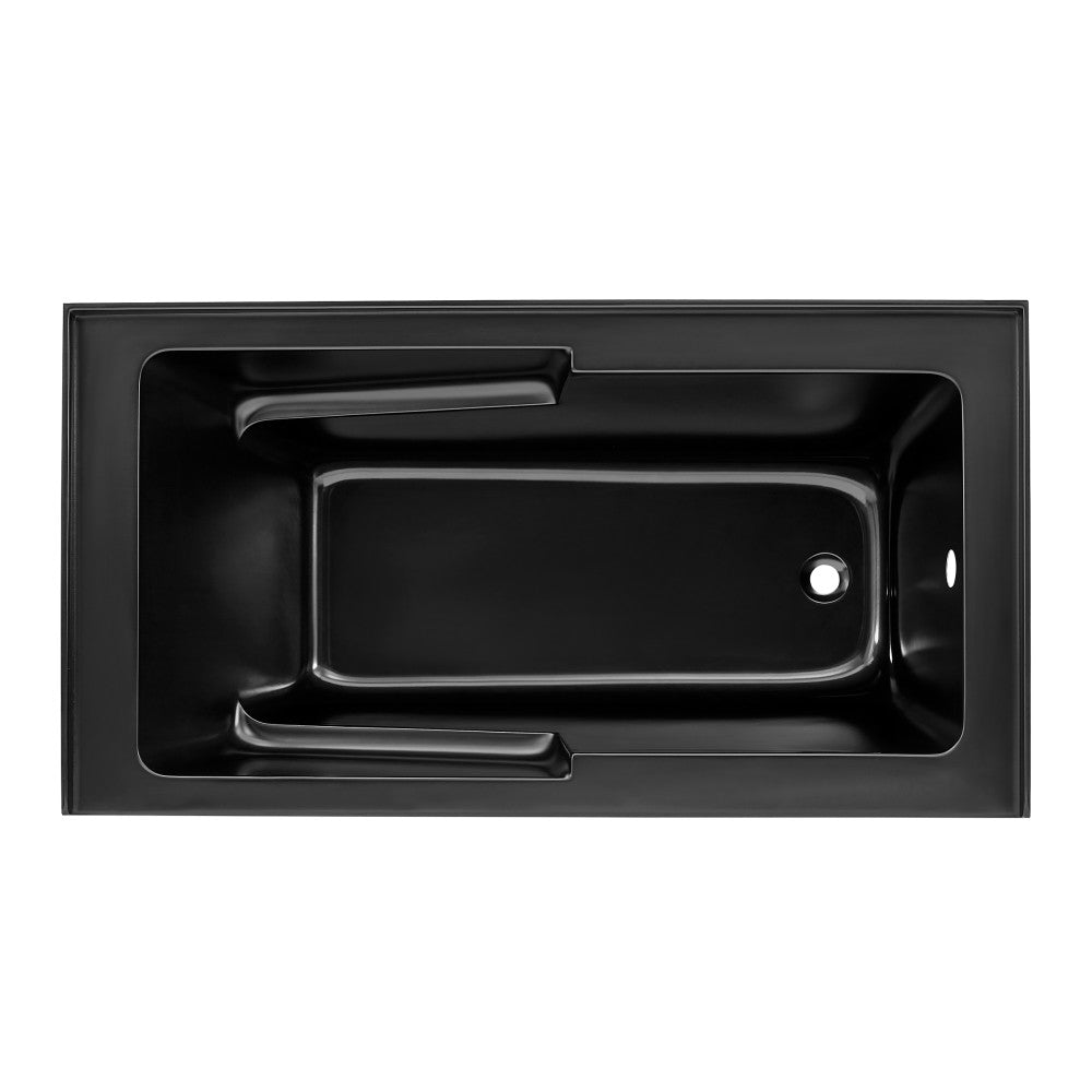 Swiss Madison Voltaire 60" x 32" Right-Hand Drain Alcove Bathtub with Apron in Matte Black SM-AB542MB