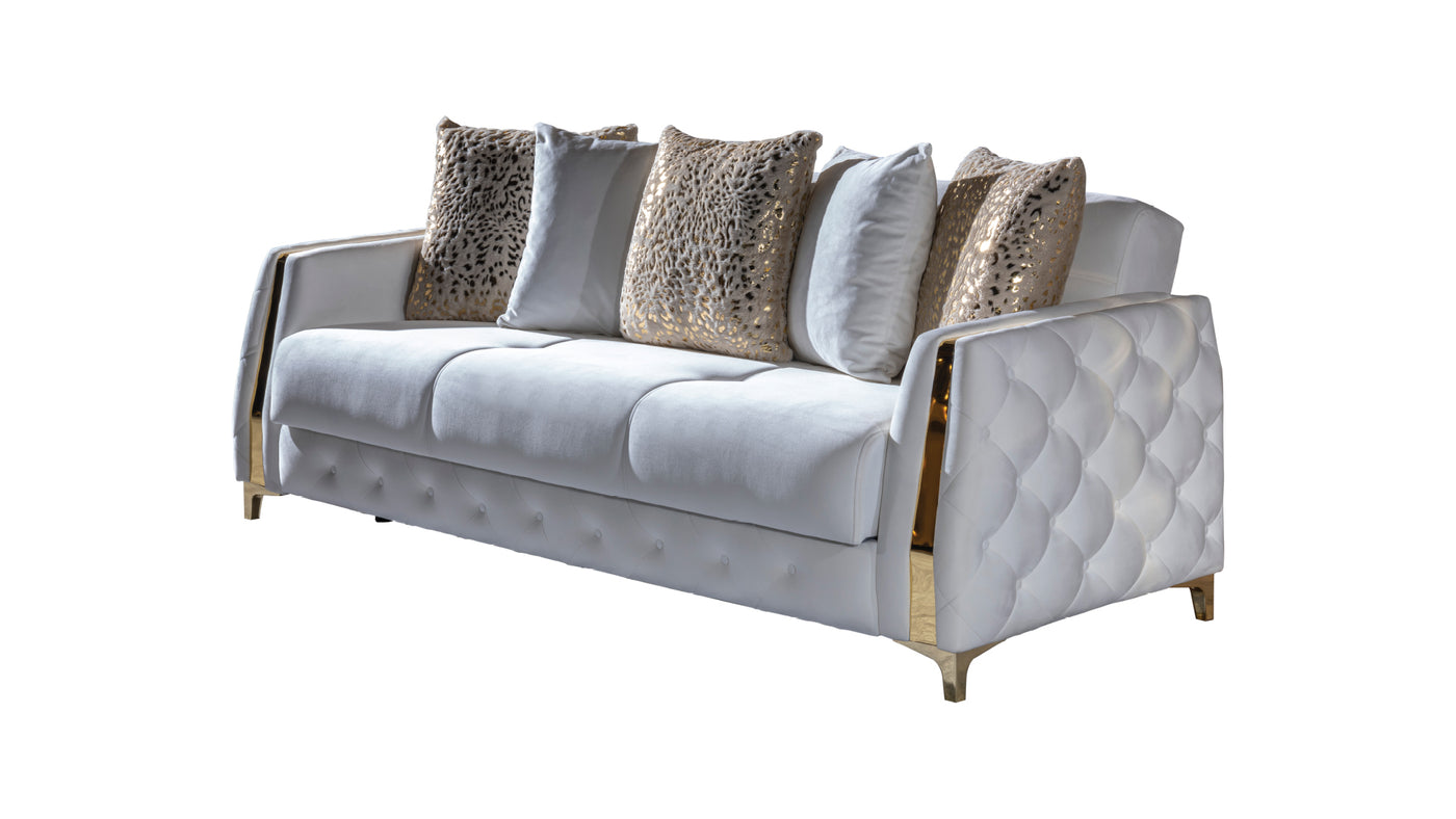 Lust 3Pc Modern Living Room Set  in Off White