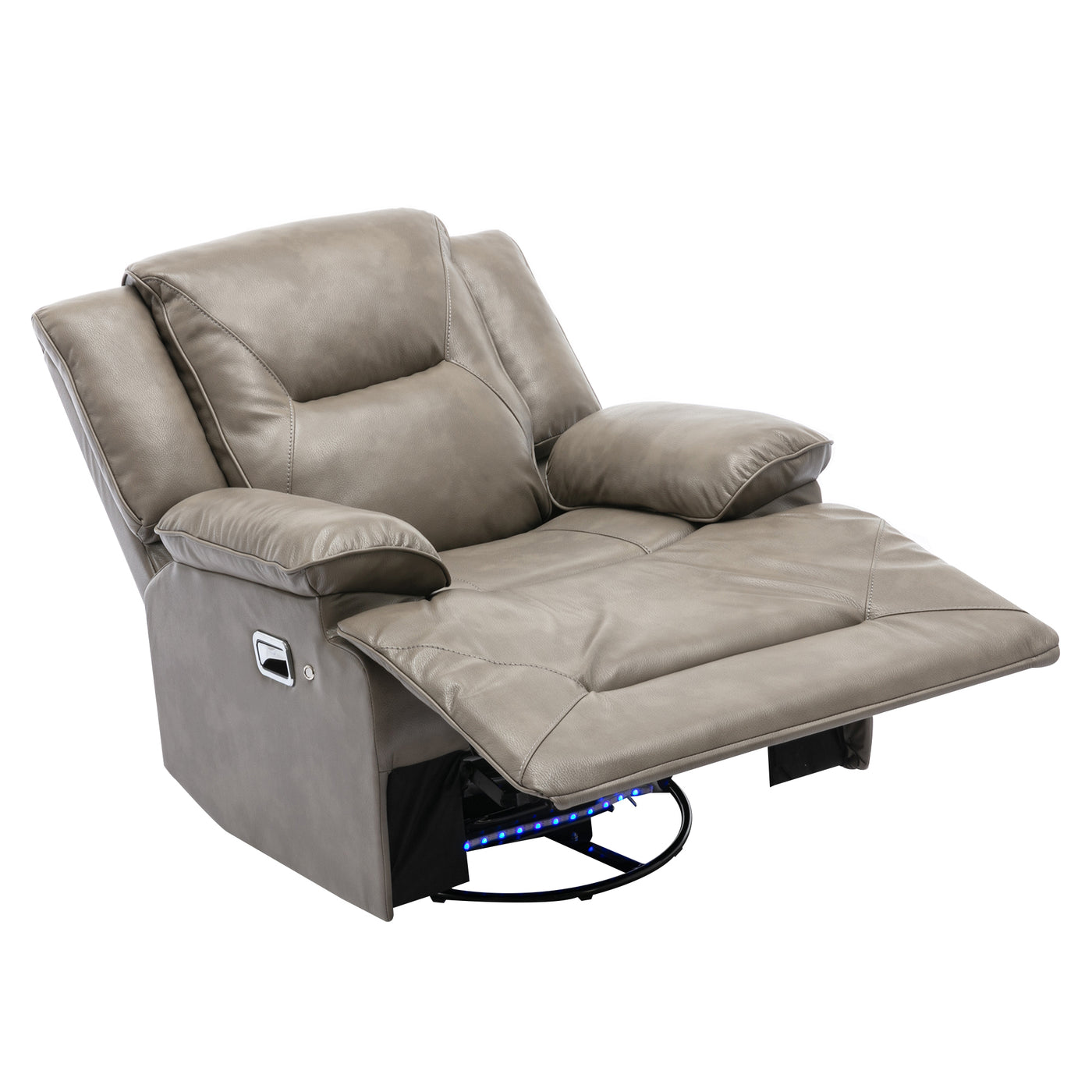 Home Theater Recliner Set Manual Recliner Chair with a LED Light Strip Two Built-in Cup Holders for Living Room,Bedroom, Grey