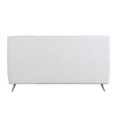 ACME Doris Queen Bed in Vintage White Top Grain Leather BD00565Q