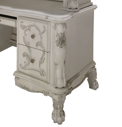 ACME Dresden  Computer Desk & Hutch in Bone White Finish OF01717