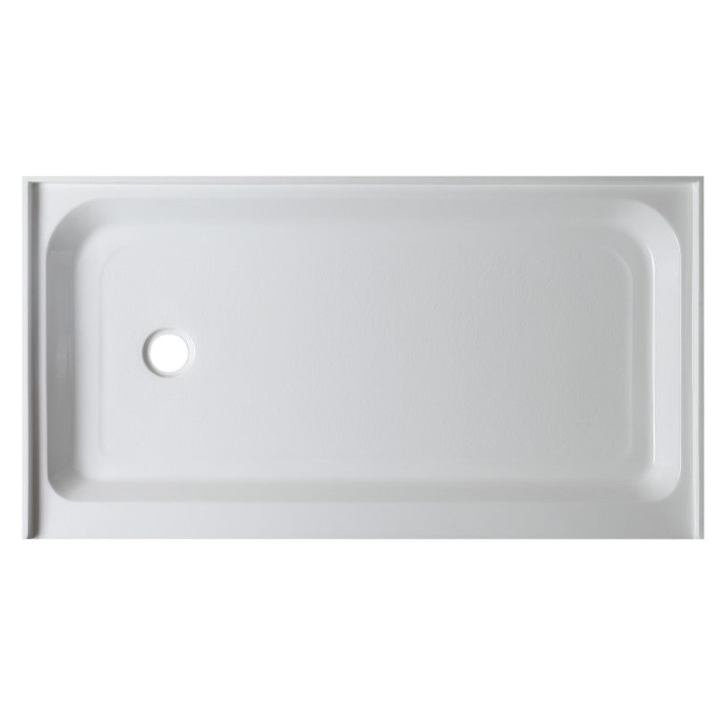 ANZZI Tier 32 x 60  in. Left Drain Single Threshold Shower Base in White SB-AZ03LD