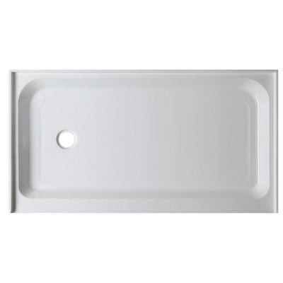 ANZZI Tier 32 x 60  in. Left Drain Single Threshold Shower Base in White SB-AZ03LD