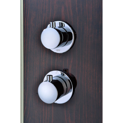 ANZZI Pure 59 in. 3-Jetted Shower Panel with Heavy Rain Shower and Spray Wand in Mahogany Deco-Glass SP-AZ021