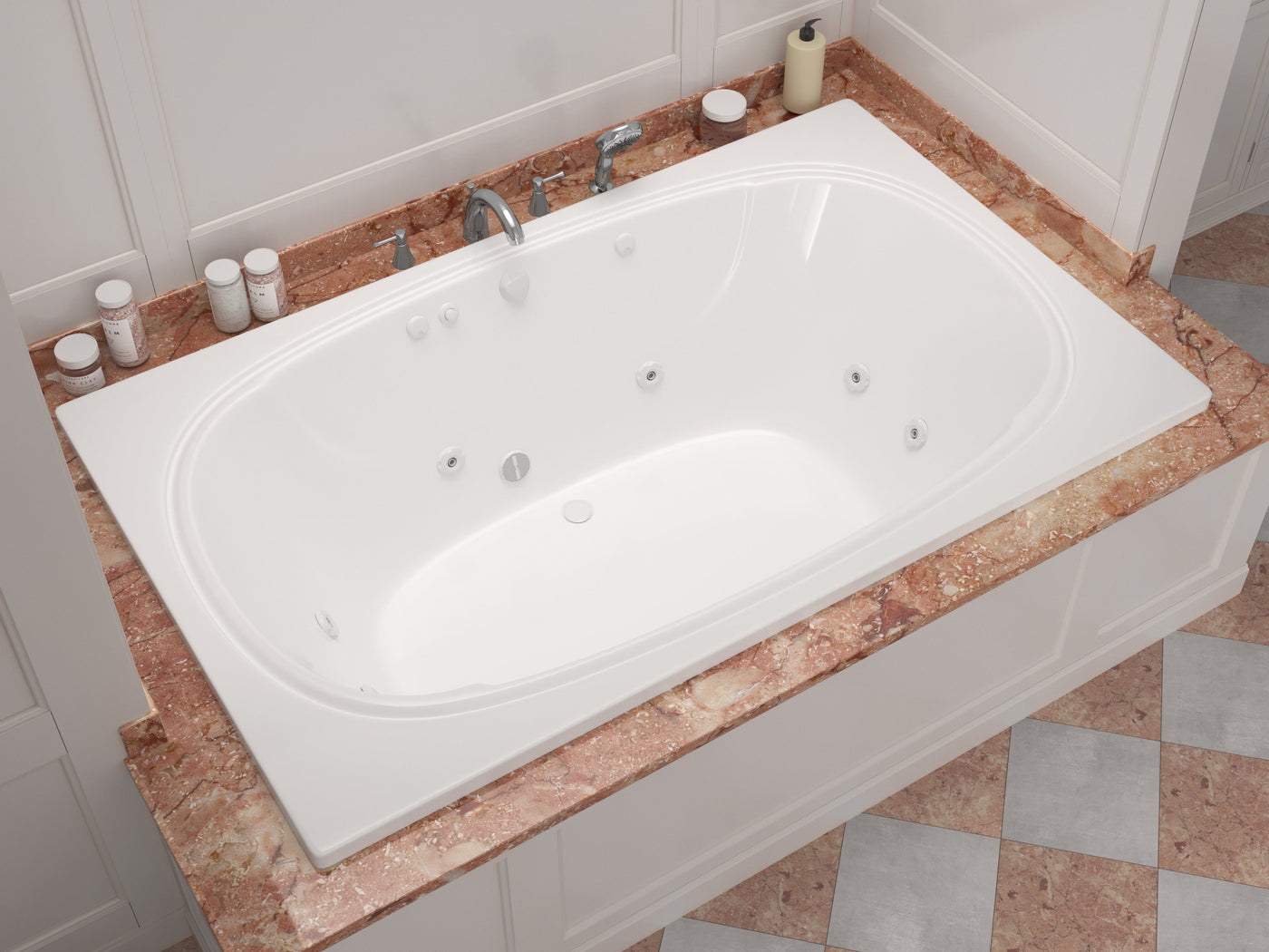 Atlantis Whirlpools Charleston 48 x 78 Rectangular Whirlpool Jetted Bathtub 4878CWL