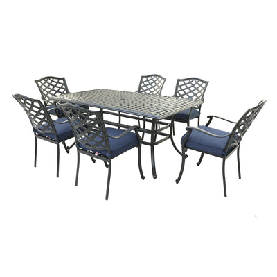 Rectangular 6 - Person 68" Long Aluminum Dining Set with Cushions