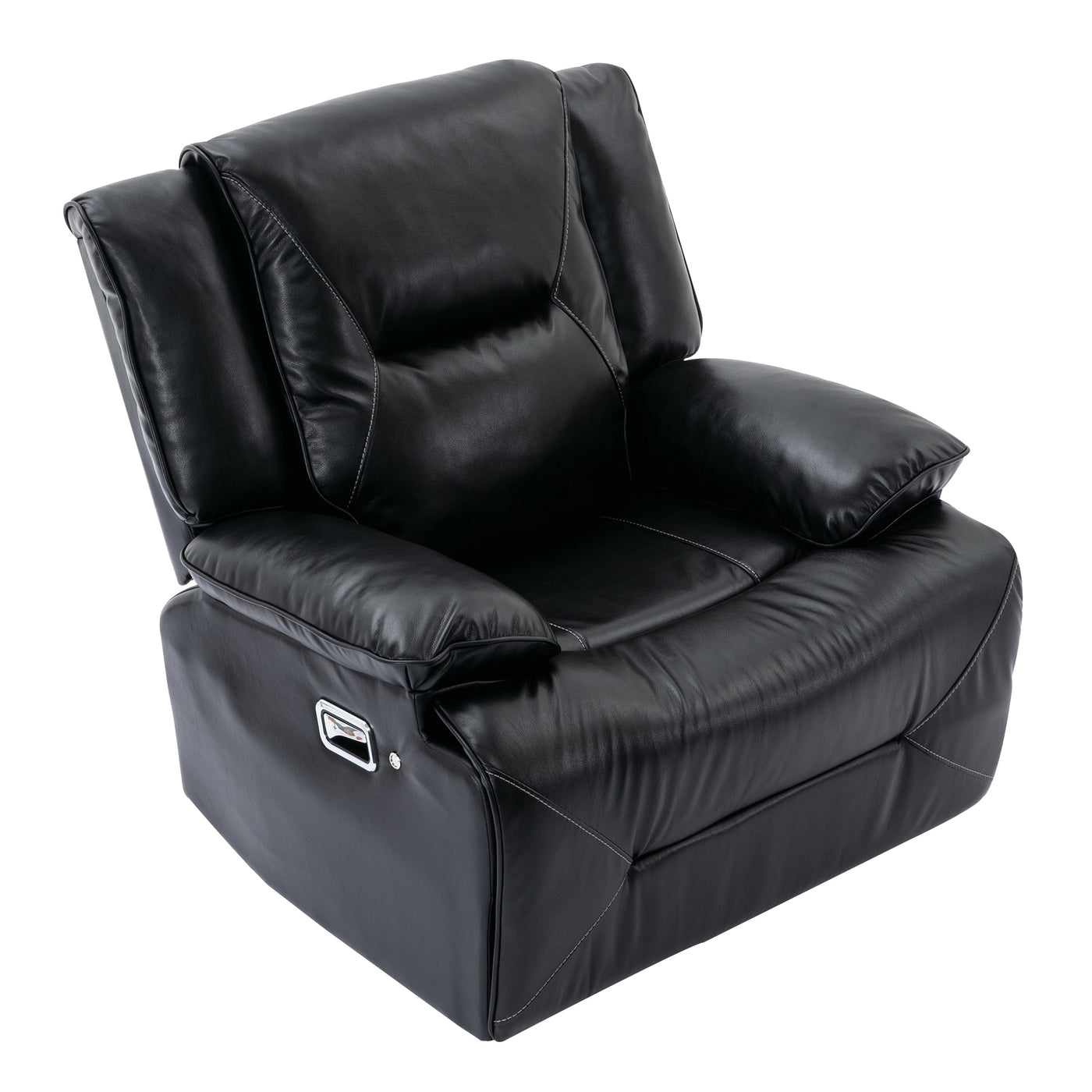 Home Theater Recliner Set Manual Recliner Chair with a LED Light Strip Two Built-in Cup Holders for Living Room,Bedroom, Black ,