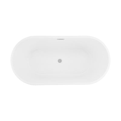 Swiss Madison Claire 60" Freestanding Bathtub Matte Black and Matte White SM-FB590MBMW