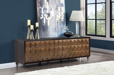 ACME Diya Console Cabinet, Forged Bronze & Espresso Finish AC02503