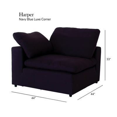 Harper Luxe Navy Sectional - 7 seat Configuration