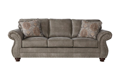 Leinster Faux Leather Upholstered Nailhead Sofa, Loveseat, and Chair Set