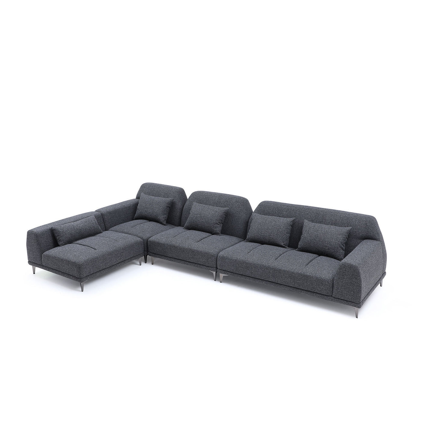 [Not available on wayfair] Modern Convertible Sectional Sofa in DARK Grey Fabric