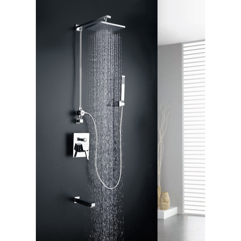 Byne 1-Handle 1-Spray Tub and Shower Faucet with Sprayer Wand in Polished Chrome SH-AZ013