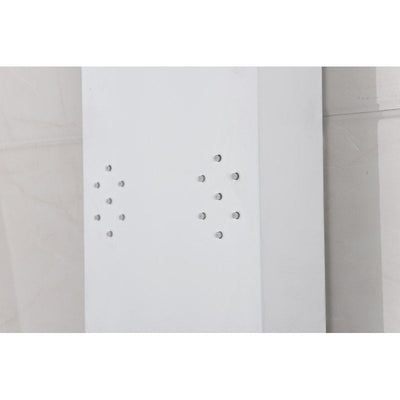 ANZZI Swan 64 in. 6-Jetted Full Body Shower Panel with Heavy Rain Shower and Spray Wand in White SP-AZ033