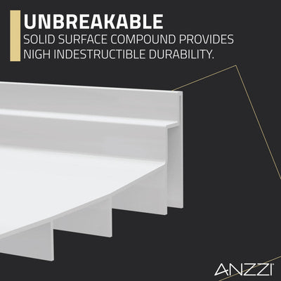 ANZZI ALEXANDER 36 in. x 36 in. Center Drain Shower Base in White SB-AZ102C