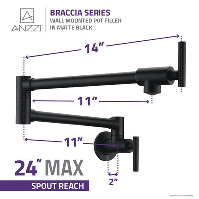 ANZZI Braccia Series 24" Wall Mounted Pot Filler KF-AZ258ORB