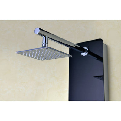 ANZZI Melody 59 in. 6-Jetted Shower Panel with Heavy Rain Shower and Spray Wand in Black Deco-Glass SP-AZ018