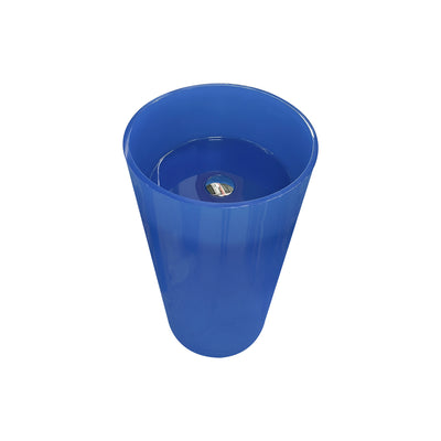 15.7 inch round shape translucent blue floor standing basin pedestal sink for the bathroom