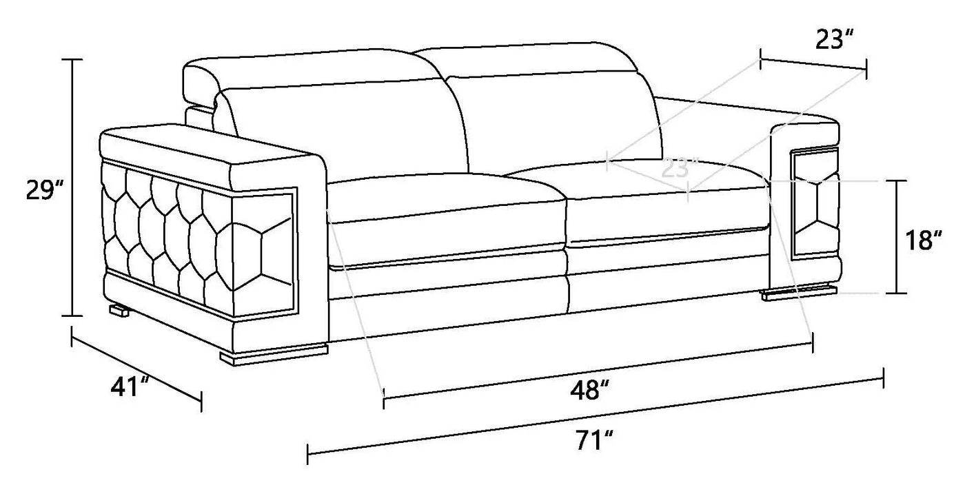 Top Grain Italian Leather Loveseat