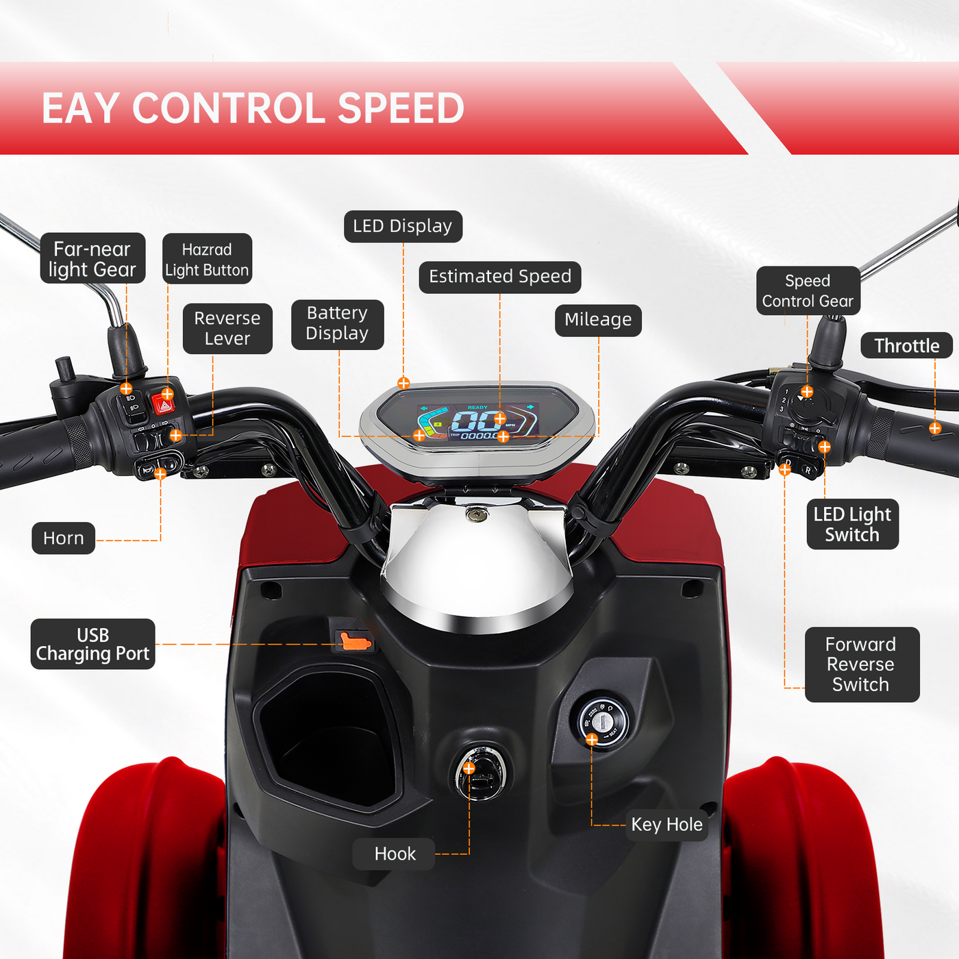 ELECTRIC MOBILITY SCOOTER WITH BIG SIZE ,HIGH POWER