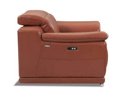 Global United Genuine Italian Leather Power Reclining Loveseat