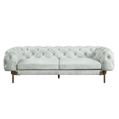 ACME Ragle Sofa, Vintage White Top Grain Leather LV01021