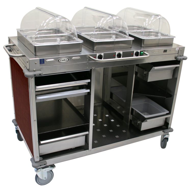 Cadco Food Service Cart - 3 Bays CBC-HHH