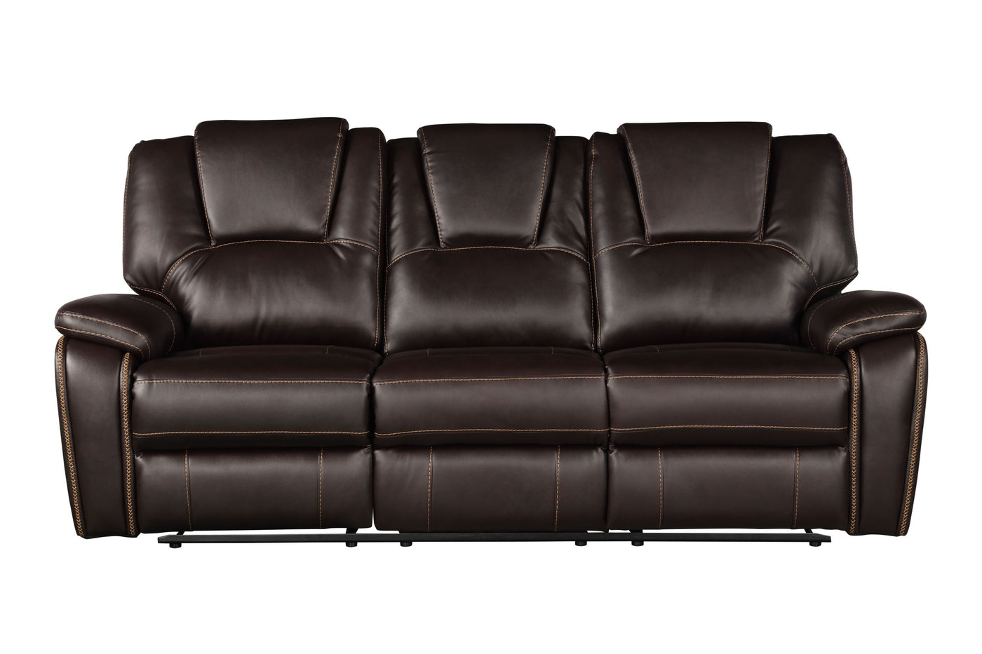 Hong Kong 2 Piece Power Reclining Sofa Set made with Faux Leather in Brown