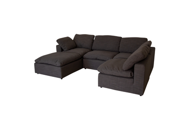 Harper Luxe Grey Sectional - 4 seat Configuration