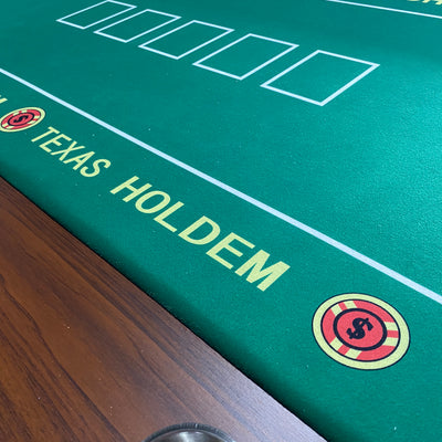 INO Design 96" Premium 10 Player Oval Brown & Green Speed Cloth Texas Holdem Casino Poker Table with Dimmable LED Green