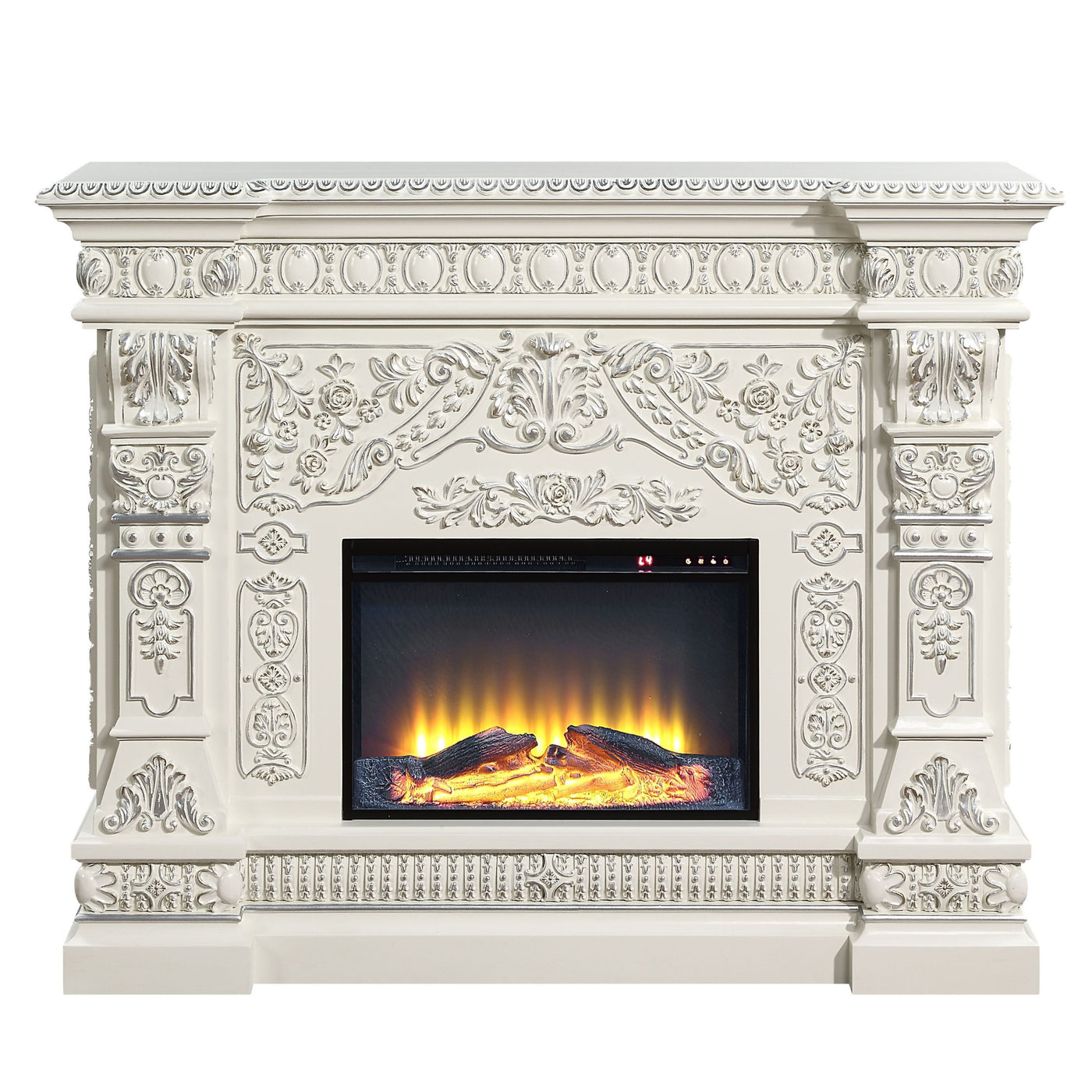 ACME Vanaheim FIREPLACE Antique White Finish AC01617