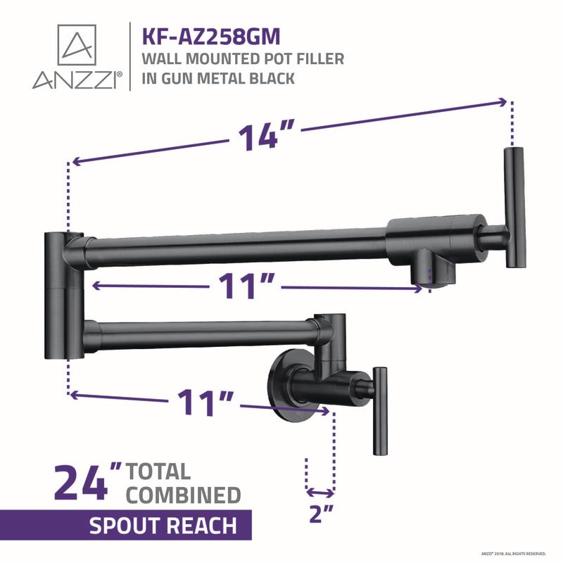 ANZZI Braccia Series 24" Wall Mounted Pot Filler KF-AZ258ORB