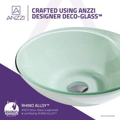 ANZZI Sonata Series Deco-Glass Vessel Sink in Lustrous Light Green LS-AZ083