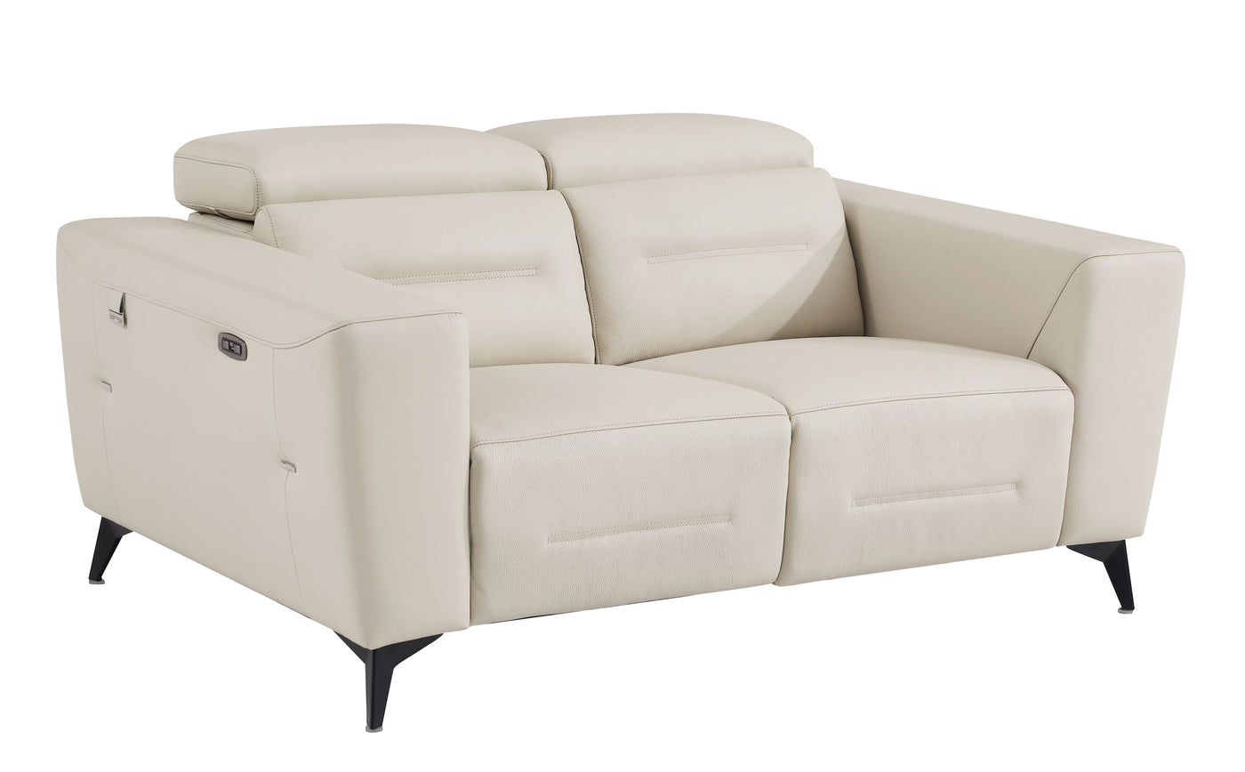 Global United Top Grain Italian Leather Loveseat with Power Recliner