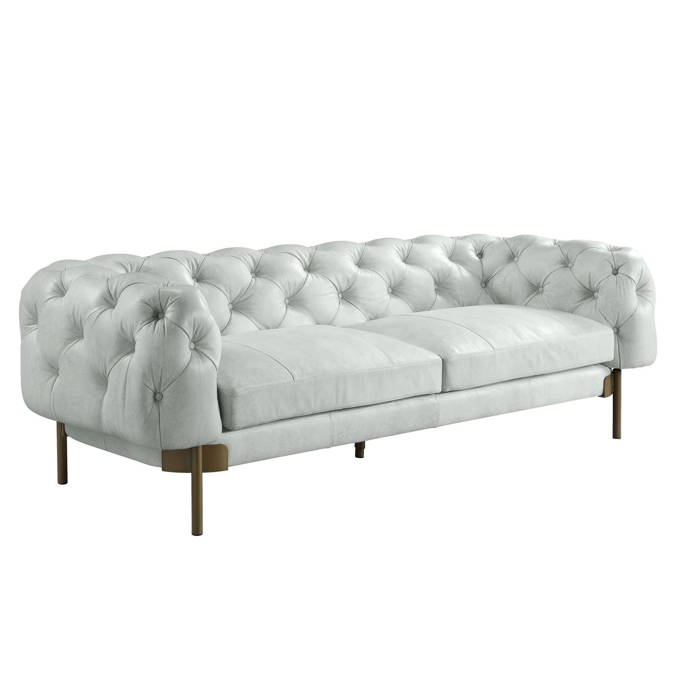 ACME Ragle Sofa, Vintage White Top Grain Leather LV01021