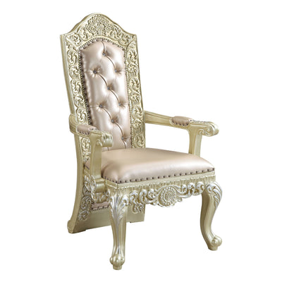 ACME Vatican Arm Chair (1Pc/1Ctn), PU & Champagne Silver Finish DN00469