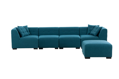 Sectional Sofa with Removable Ottoman Green