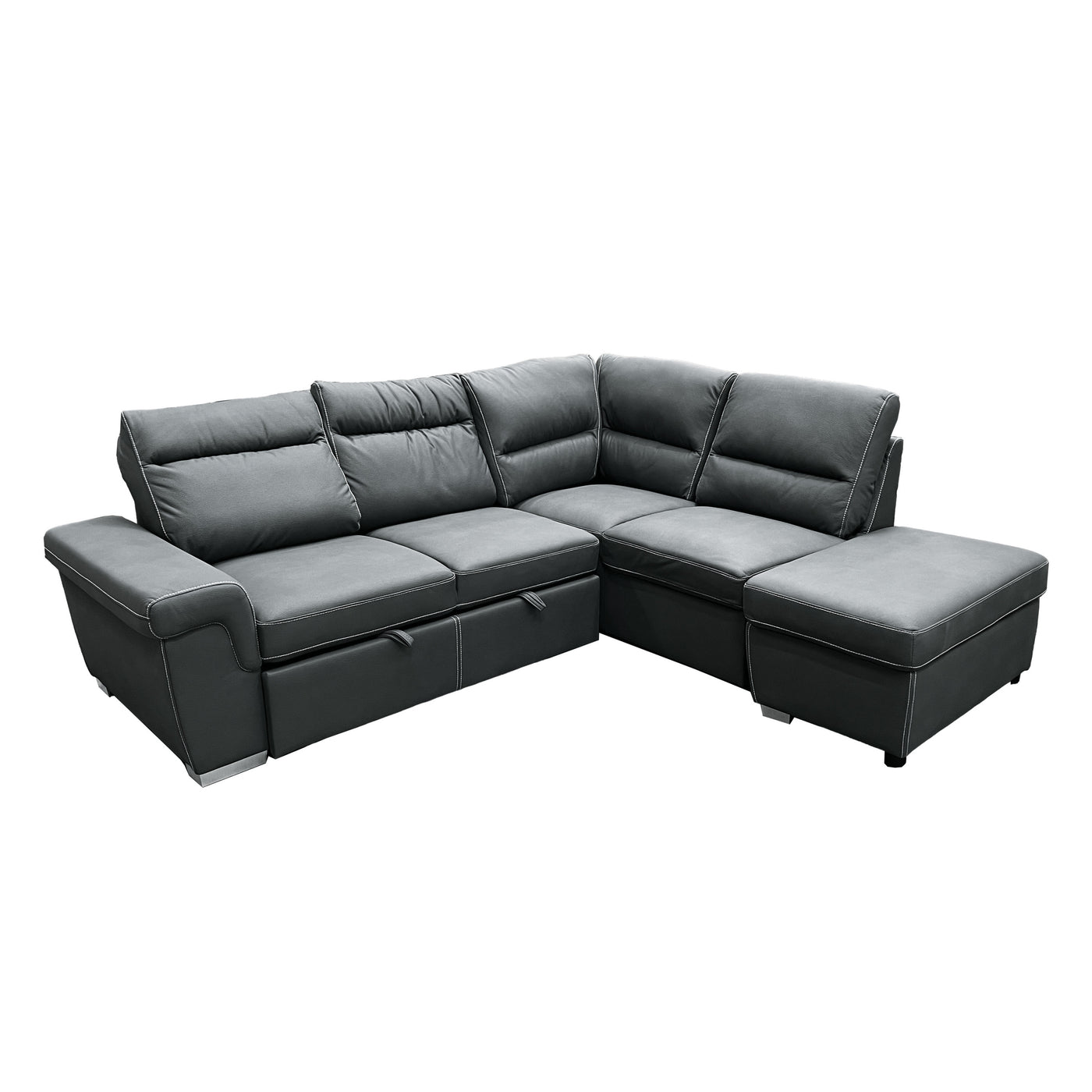 ACME Sagira SECTIONAL SOFA W/SLEEPER Gray Fabric LV01023