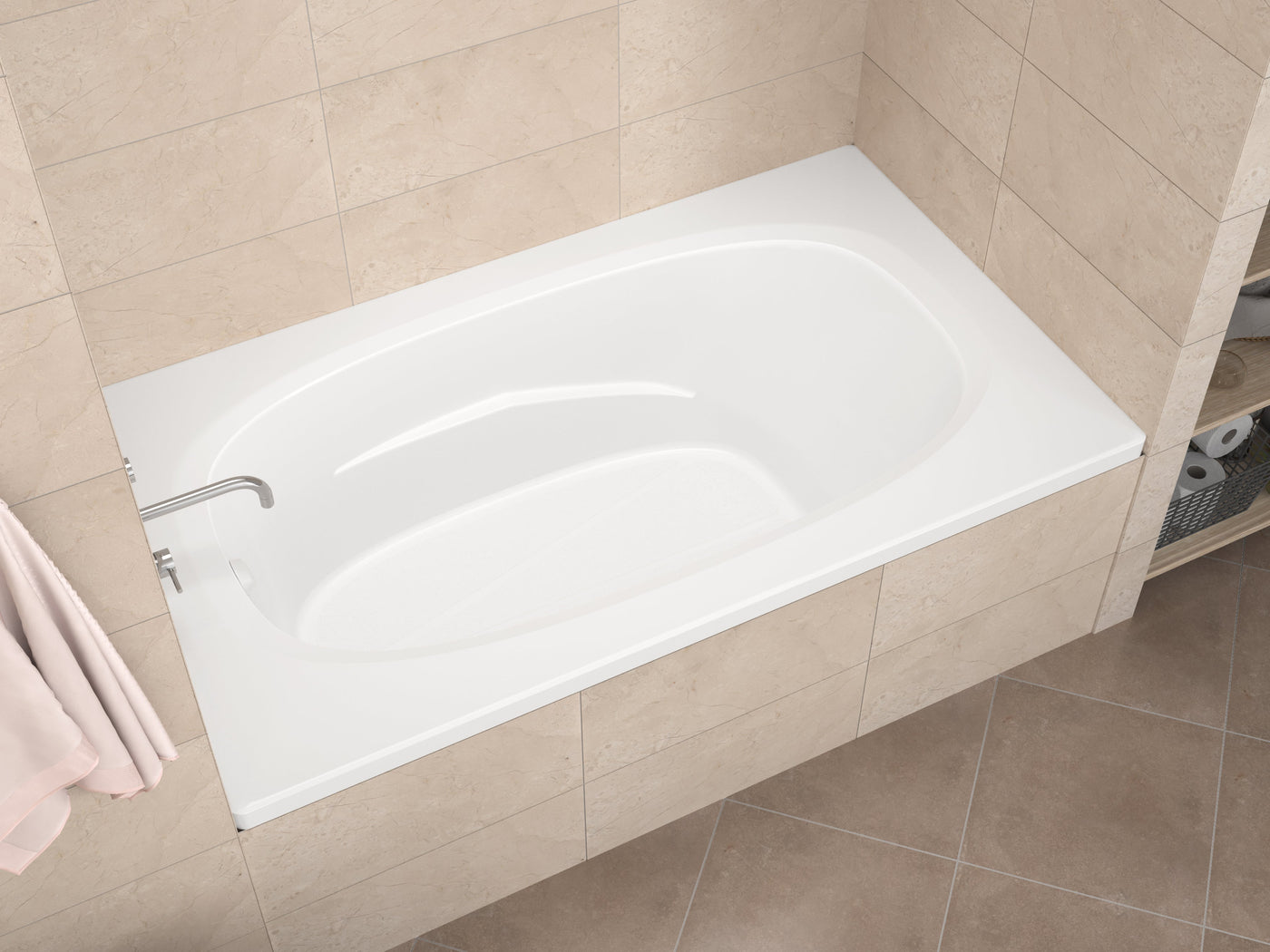 Atlantis Whirlpools Polaris 36 x 66 Rectangular Soaking Bathtub 3666PS