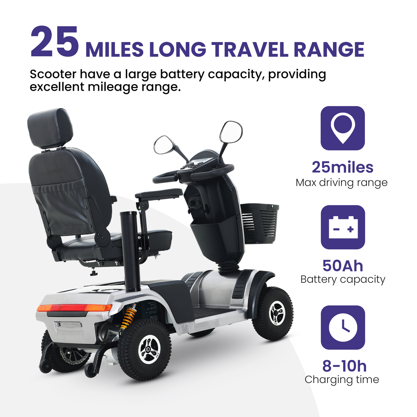 S500-GREY Heavy Duty Mobility Scooter