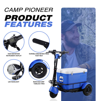 Elevate Your Journey with the Camp Pioneer-Experience Speeds up to 11.6 MPH and a Generous 55L Cooler Capacity